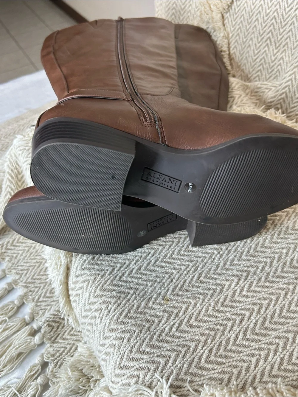 Alfani Women's Over-the-Knee Brown Buckle Riding Boots